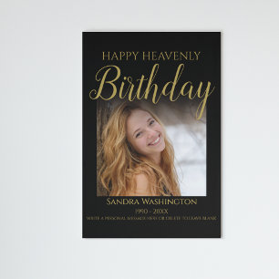 Happy Heavenly Birthday Photo Memorial Plaque