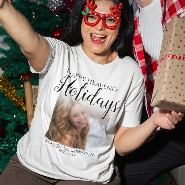 Happy Heavenly Holidays Photo Memorial T-Shirt (Creator Uploaded)
