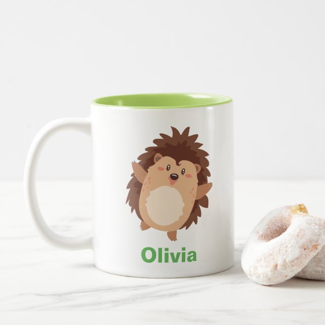 Happy Hedge Hog Personalized Work Mug (With Donut)