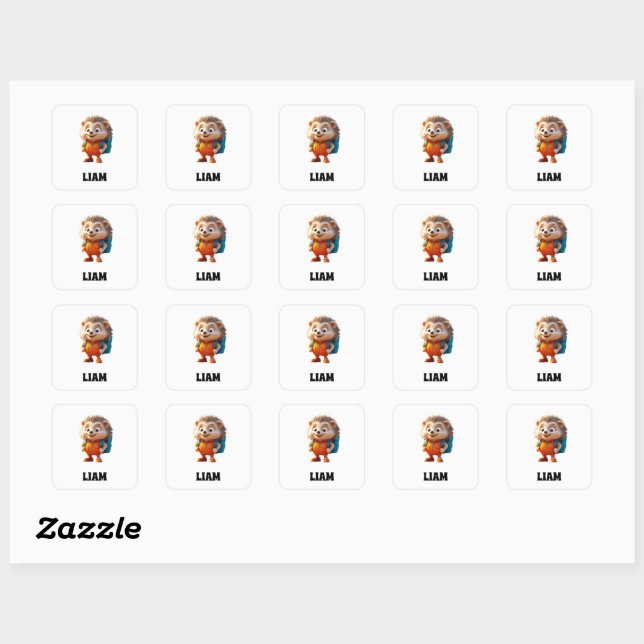Happy Hedgehog 3 Square Sticker (Sheet)