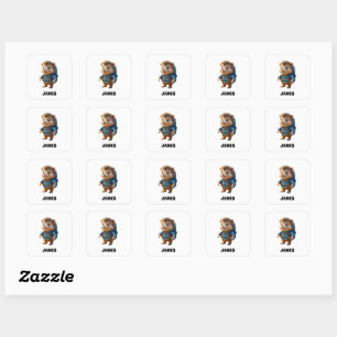 Happy Hedgehog 4 Square Sticker