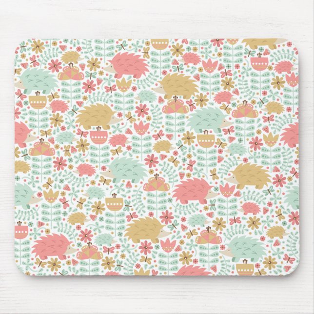 Happy Hedgehog Mouse Pad (Front)