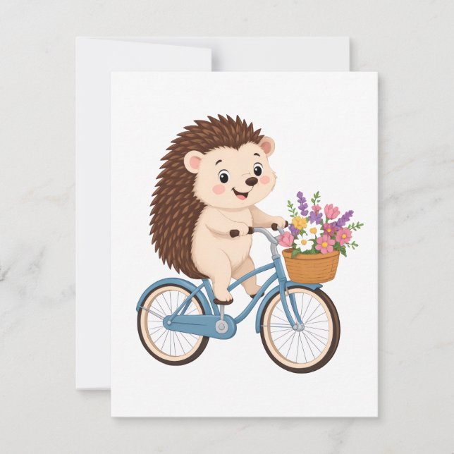 Happy Hedgehog Ride Card (Front)