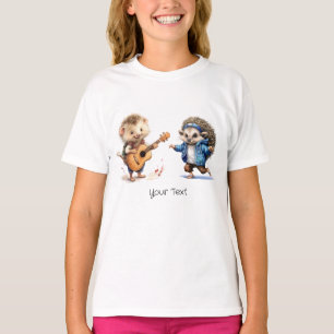 Happy Hedgehog Watercolor Girl T-Shirt