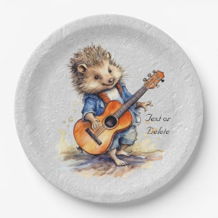 Happy Hedgehog Watercolor Paper Plate