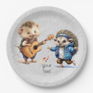 Happy Hedgehog Watercolor Paper Plate