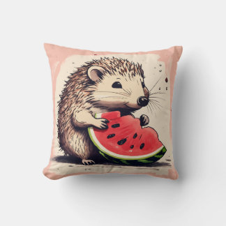 Happy Hedgehog Watermelon Delight Pillow