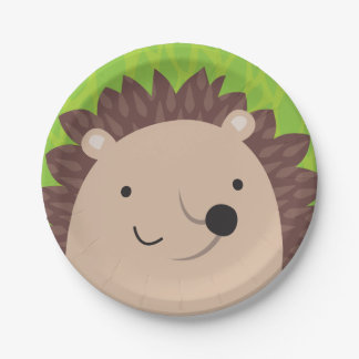 Happy Hedgehog - Woodland Friends Paper Plate