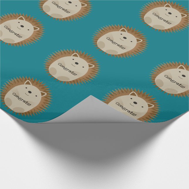 Happy Hedgehog Wrapping Paper (Corner)