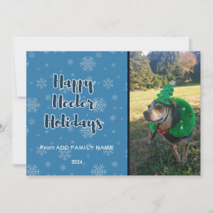 Happy Heeler Holidays 2 pictures Blue Holiday Card