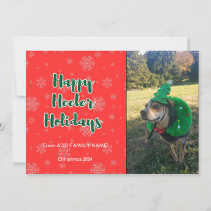 Happy Heeler Holidays Red and Green Holiday Card