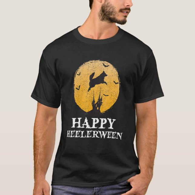 Happy Heelerween Blue Heeler Halloween Costume Hee T-Shirt (Front)