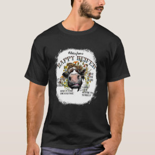 Happy Heifer Cow Cute Fun Cow Girl Heifer Leopard T-Shirt