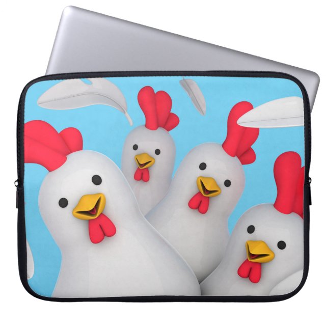 Happy hen clipart laptop sleeve (Front)