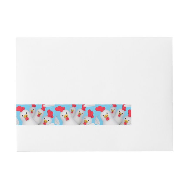 Happy hen clipart wraparound address label (Front)