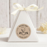 Happy Hens Laurel Branch Egg Carton Round Sticker<br><div class="desc">Beautiful family farm egg carton sticker with a custom decorative font and illustrations coupled with your own business name and details. Check out our store for more farmhouse office supplies and this item in different colour variations</div>