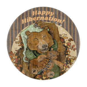 Happy Hibernation Cuddly Bear  Cutting Board