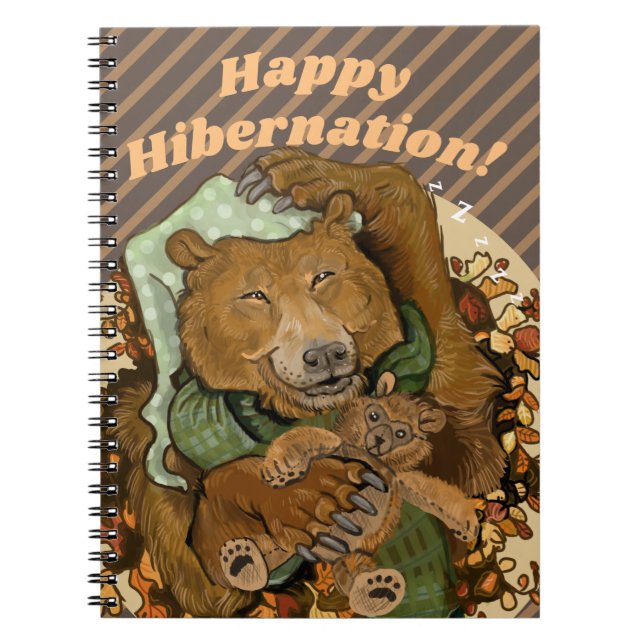 Happy Hibernation Cuddly Bear Notebook (Front)
