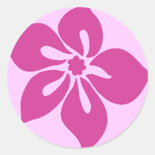 Happy Hibiscus" Sticker in Fuchsia