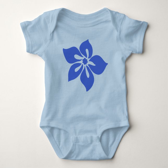 Happy Hibiscus Tropical Floral Baby Bodysuit (Front)