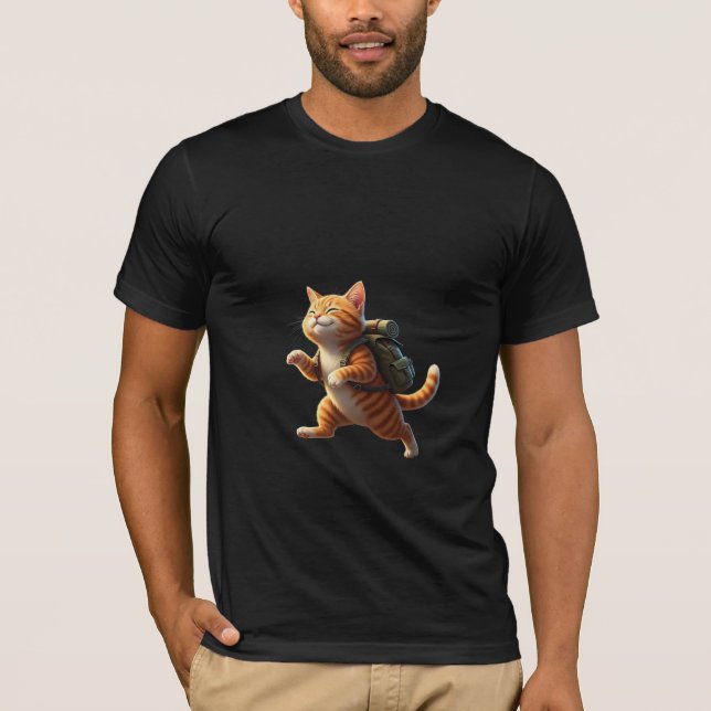 Happy Hiking Adventure Kitten T-Shirt (Front)