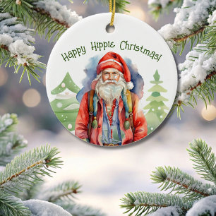 Happy Hippie Christmas Ornament