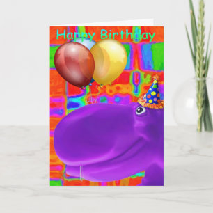 Happy Hippo Artsy Purple Card
