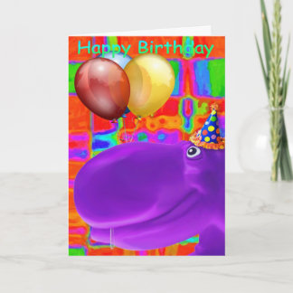 Happy Hippo Artsy Purple Card