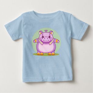 Happy Hippo Character Baby T-Shirt