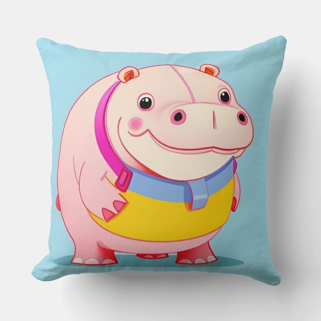 Happy Hippo Character Cushion (Front)