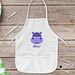 Happy Hippo Face Kids Apron