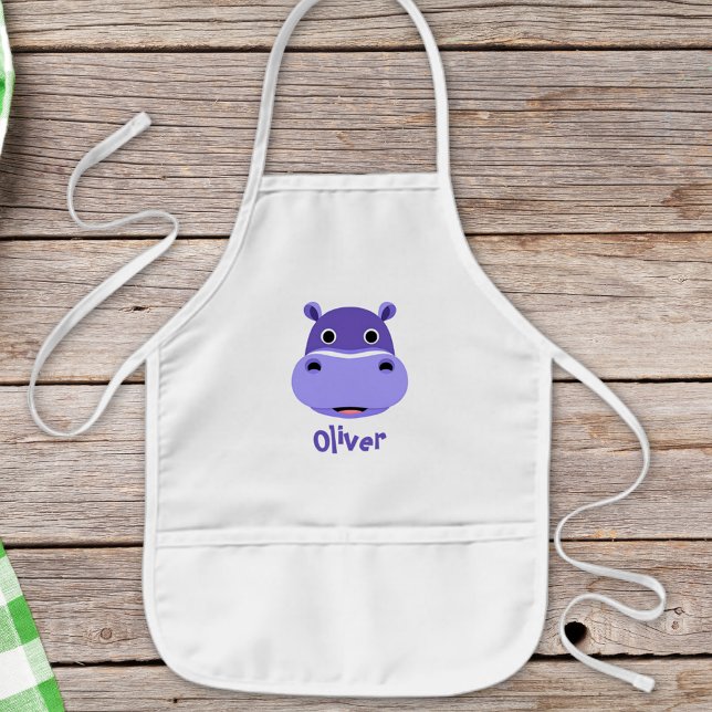 Happy Hippo Face Kids Apron (Creator Uploaded)