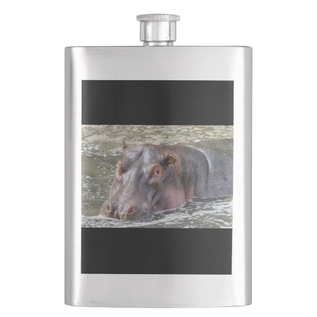 Happy Hippo Hip Flask (Front)