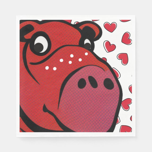 Happy Hippo Napkin (Front)