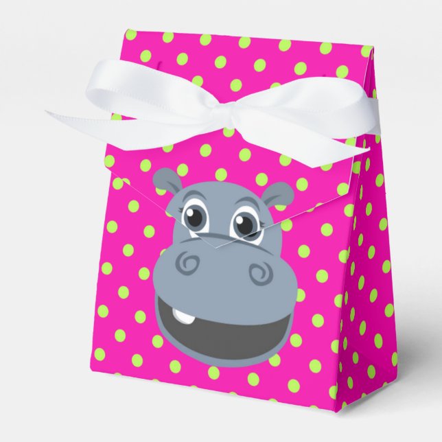Happy Hippo Party Favour Box (Front Side)