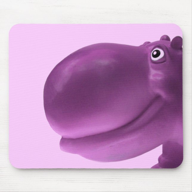 Happy Hippo Purple Mouse Pad (Front)
