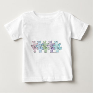 Happy Hippos pastel gingham Baby T-Shirt