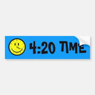 Happy Hippy face clock Bumper Sticker