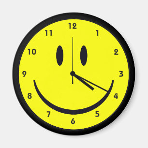 Happy Hippy face clock Magnet