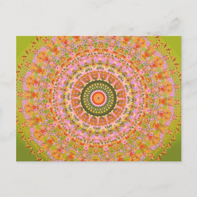 Happy Hippy Mandala Postcard (Front)