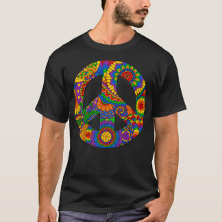 Happy Hippy Psychedelic Rainbow Design T-Shirt