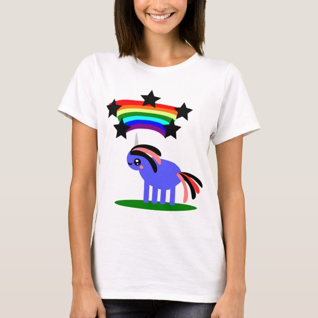 Happy Hippy Rainbow Unicorn T-Shirt (Front)