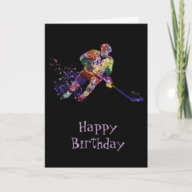 Happy Hockey Birthday Fun Humour Card (Front)