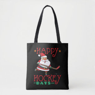 Happy Hockey Days - Hockey Christmas Tote Bag