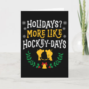 Happy Hockey Days Hockey Holidays Funny Christmas  Card