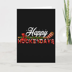 Happy Hockeydays Christmas Ice Hockey Player Team Card