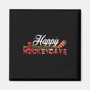 Happy Hockeydays Christmas Ice Hockey Player Team Magnet