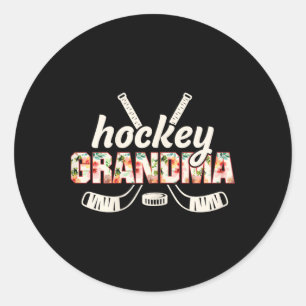 Happy Hockeydays Funny Ice Hockey Ugly Christmas _ Classic Round Sticker