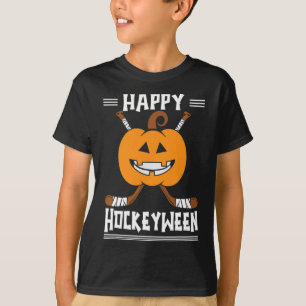 Happy Hockeyween Halloween Ice Hockey Player and H T-Shirt