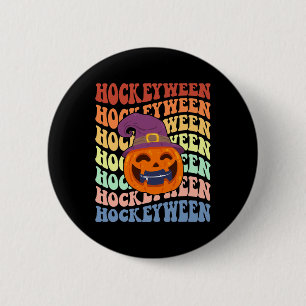 Happy Hockeyween ice hockey halloween Pumpkin Eati 6 Cm Round Badge